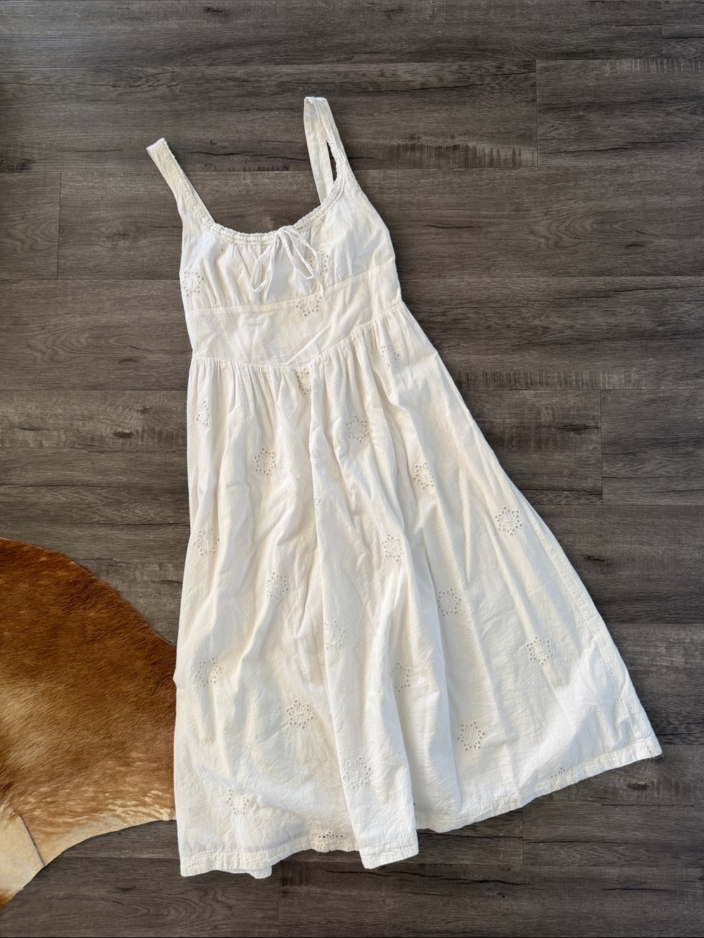 GAP White Eyelet Cotton Maxi Sundress